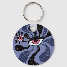 Psychedelic Hypnotic Art Creepy Double Pink Eye Sleutelhanger