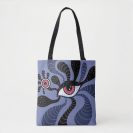 Psychedelic Hypnotic Art Creepy Double Pink Eye Tote Bag
