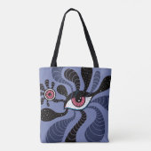 Psychedelic Hypnotic Art Creepy Double Pink Eye Tote Bag (Achterkant)