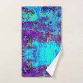 Psychedelic Impressionistic Blue Garden Landschap Bad Handdoek (Handdoek)