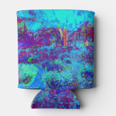 Psychedelic Impressionistic Blue Garden Landschap Blikjeskoeler (Achterkant)