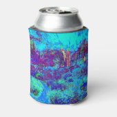 Psychedelic Impressionistic Blue Garden Landschap Blikjeskoeler (Blikje Achterkant)