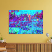 Psychedelic Impressionistic Blue Garden Landschap Canvas Afdruk (Insitu (Woonkamer))