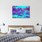 Psychedelic Impressionistic Blue Garden Landschap Canvas Afdruk (Insitu (Slaapkamer))
