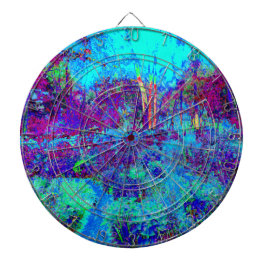 Psychedelic Impressionistic Blue Garden Landschap Dartbord