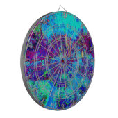 Psychedelic Impressionistic Blue Garden Landschap Dartbord (Voorkant Links)