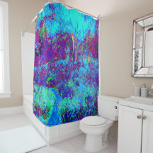 Psychedelic Impressionistic Blue Garden Landschap