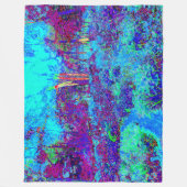 Psychedelic Impressionistic Blue Garden Landschap Fleece Deken (Voorkant)