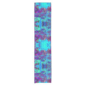 Psychedelic Impressionistic Blue Garden Landschap Korte Tafelloper (Voorkant)