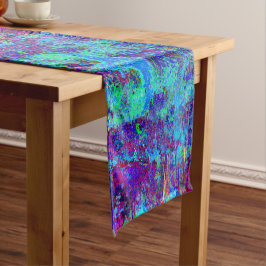 Psychedelic Impressionistic Blue Garden Landschap Korte Tafelloper