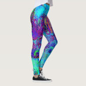 Psychedelic Impressionistic Blue Garden Landschap Leggings (Rechts)