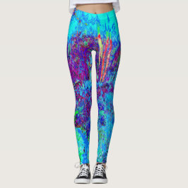 Psychedelic Impressionistic Blue Garden Landschap Leggings