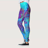 Psychedelic Impressionistic Blue Garden Landschap Leggings (Links)