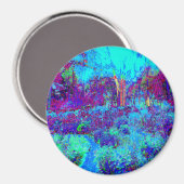 Psychedelic Impressionistic Blue Garden Landschap Magneet (Voorkant / Achterkant)