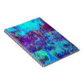 Psychedelic Impressionistic Blue Garden Landschap Notitieboek (Rechterzijde)