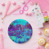 Psychedelic Impressionistic Blue Garden Landschap Papieren Bordje (Feest)