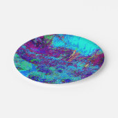 Psychedelic Impressionistic Blue Garden Landschap Papieren Bordje (Gekanteld)