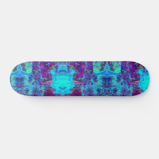Psychedelic Impressionistic Blue Garden Landschap Persoonlijk Skateboard (Horizontaal)