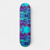 Psychedelic Impressionistic Blue Garden Landschap Persoonlijk Skateboard (Voorkant)
