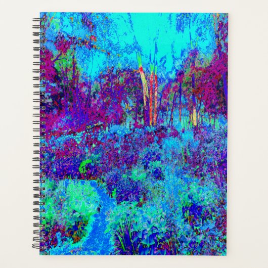 Psychedelic Impressionistic Blue Garden Landschap Planner (Voorkant)