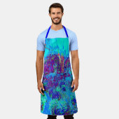 Psychedelic Impressionistic Blue Garden Landschap Schort (Gedragen)