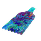 Psychedelic Impressionistic Blue Garden Landschap Snijplank (Hoek)