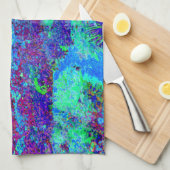 Psychedelic Impressionistic Blue Garden Landschap Theedoek (Quarter Fold)