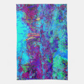 Psychedelic Impressionistic Blue Garden Landschap Theedoek (Verticaal)