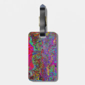 Psychedelic Impressionistic Garden Landschap Bagagelabel (Achterkant verticaal)