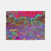Psychedelic Impressionistic Garden Landschap Fleece Deken (Voorkant (Horizontaal))