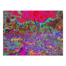 Psychedelic Impressionistic Garden Landschap Foto Afdruk