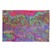 Psychedelic Impressionistic Garden Landschap Kussensloop (Achterkant)