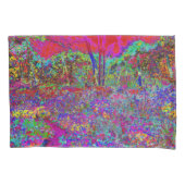 Psychedelic Impressionistic Garden Landschap Kussensloop (Voorkant)