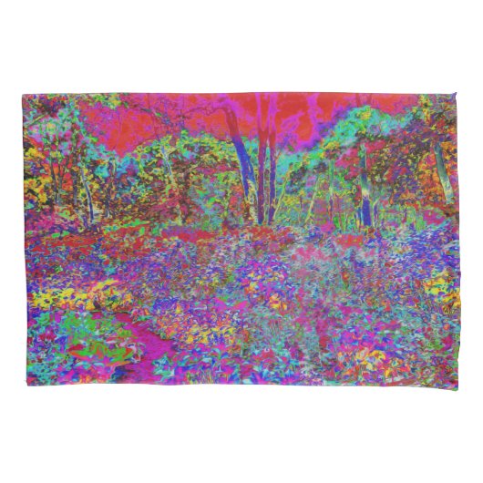 Psychedelic Impressionistic Garden Landschap Kussensloop (Voorkant)