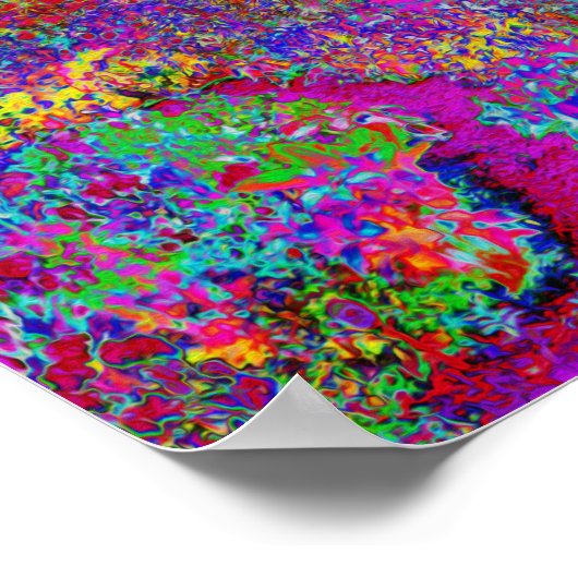 Psychedelic Impressionistic Garden Landschap Poster (Hoek)