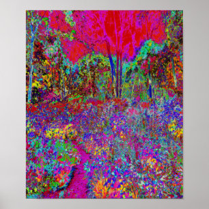 Psychedelic Impressionistic Garden Landschap Poster