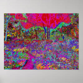 Psychedelic Impressionistic Garden Landschap Poster