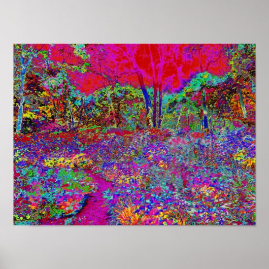 Psychedelic Impressionistic Garden Landschap Poster (Voorkant)