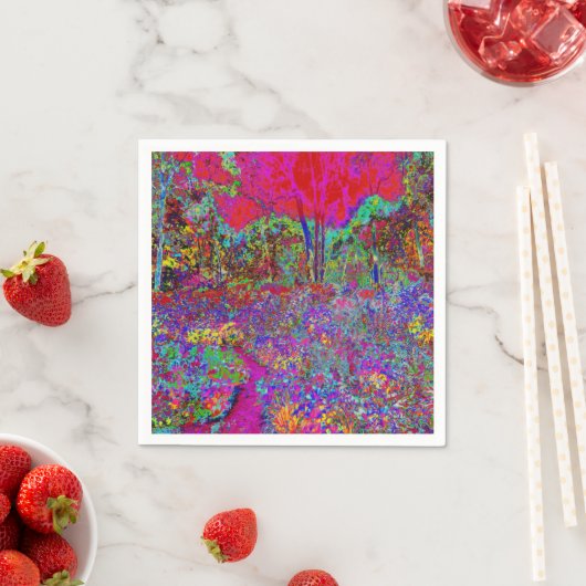 Psychedelic Impressionistic Garden Landschap Servet (Insitu)