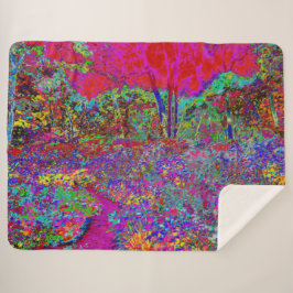 Psychedelic Impressionistic Garden Landschap Sherpa Deken