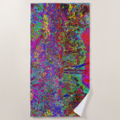 Psychedelic Impressionistic Garden Landschap Strandlaken (Voorkant)