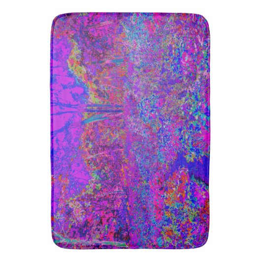 Psychedelic Impressionistisch Paars landschap Badmat (Voorkant Verticaal)