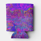 Psychedelic Impressionistisch Paars landschap Blikjeskoeler (Achterkant)