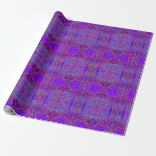 Psychedelic Impressionistisch Paars landschap Cadeaupapier