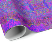 Psychedelic Impressionistisch Paars landschap Cadeaupapier (Rol Hoek)