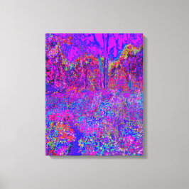 Psychedelic Impressionistisch Paars landschap Canvas Afdruk