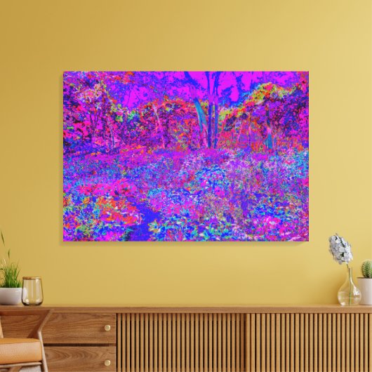 Psychedelic Impressionistisch Paars landschap Canvas Afdruk (Insitu (Woonkamer))