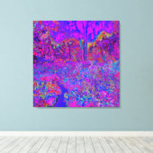 Psychedelic Impressionistisch Paars landschap Canvas Afdruk (Insitu (Houten vloer))