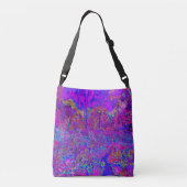 Psychedelic Impressionistisch Paars landschap Crossbody Tas (Achterkant)