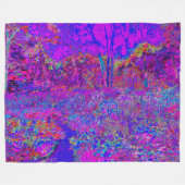Psychedelic Impressionistisch Paars landschap Fleece Deken (Voorkant (Horizontaal))